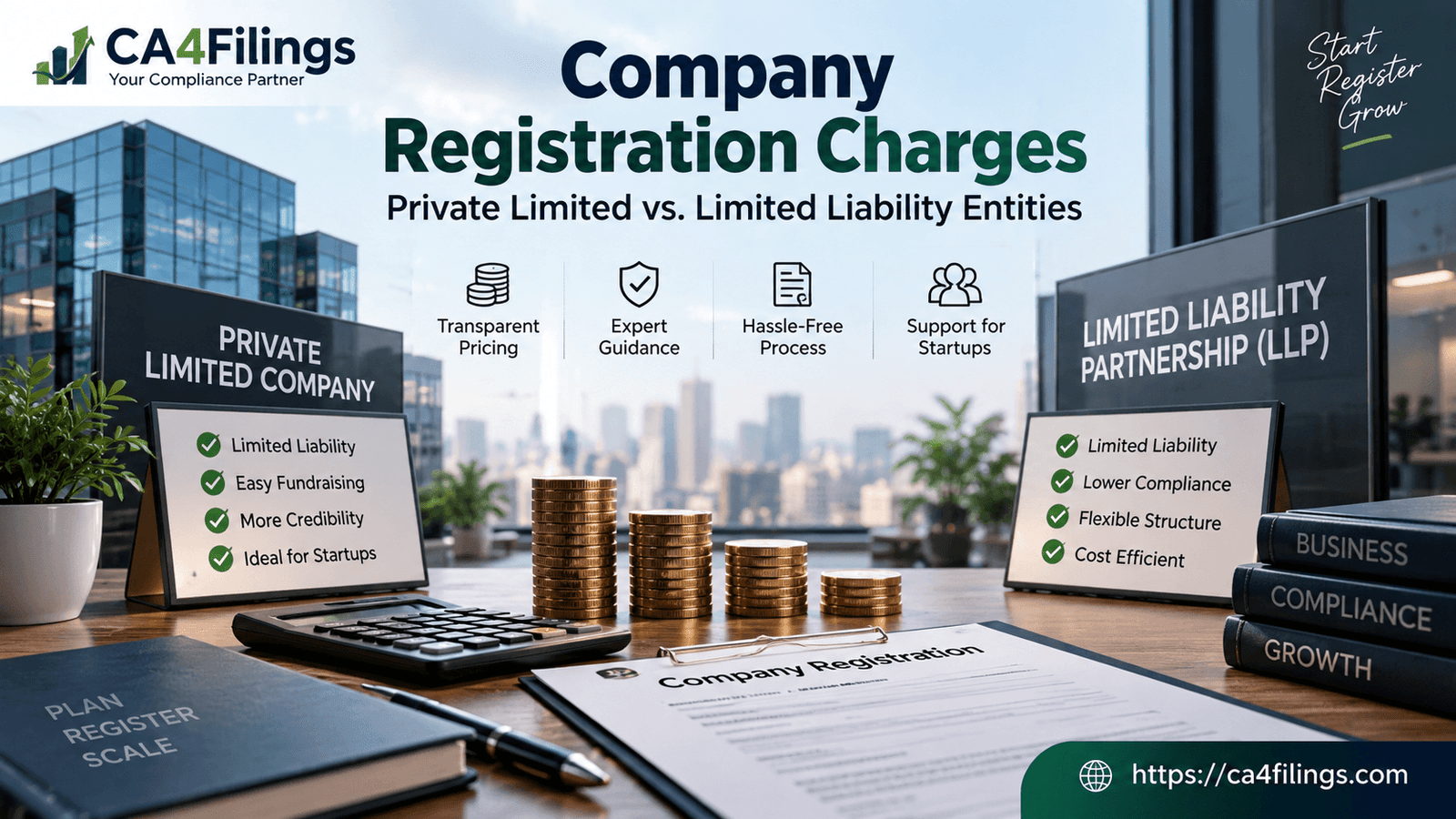 Company Registration Charges for Private Limited vs. Limited Liability Entities