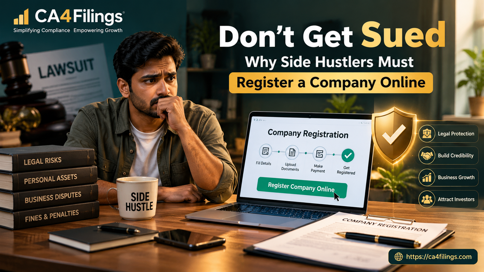 Don't Get Sued: Why Side Hustlers Must Register a Company Online