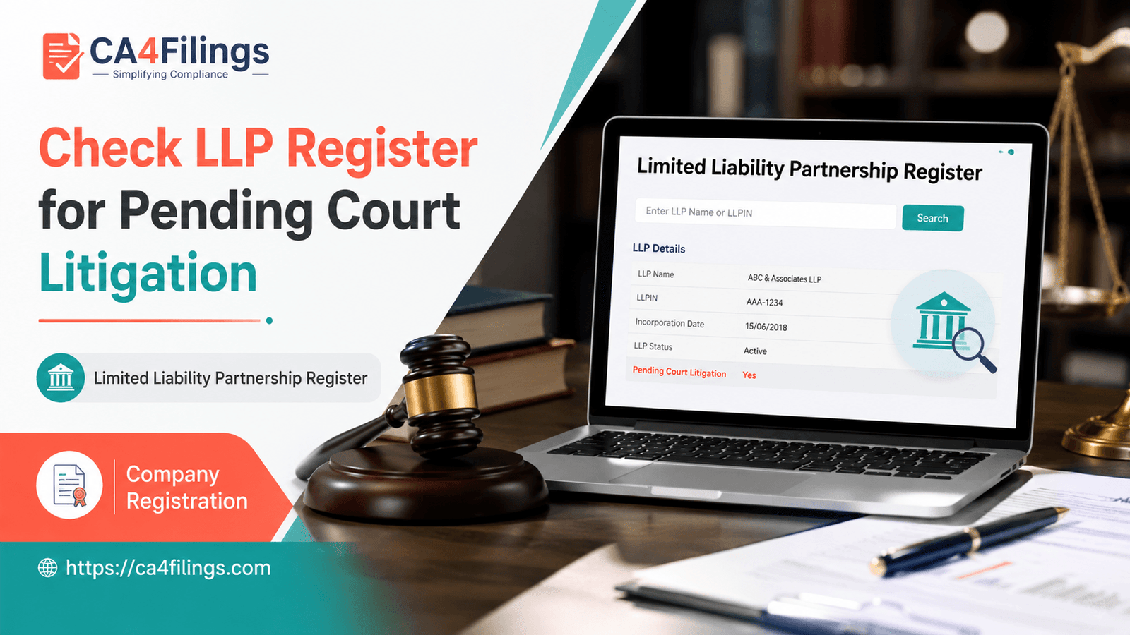How to Check the limited liability partnership register for Pending Court Litigation
