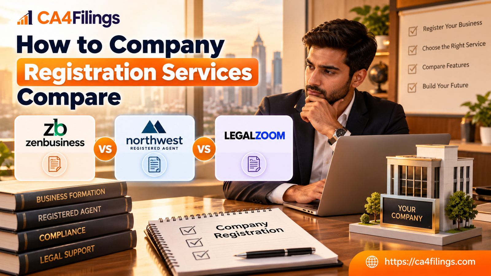 How to Company Registration Services Compare: ZenBusiness vs. Northwest vs. LegalZoom