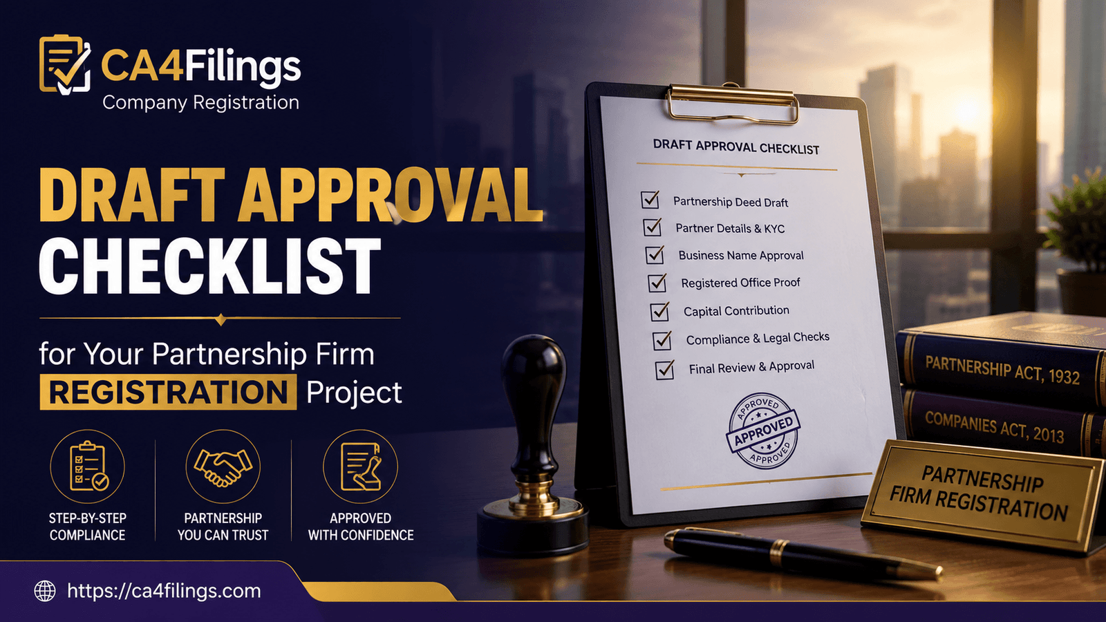 The Checklist for Draft Approvals for Your partnership firm registration Project