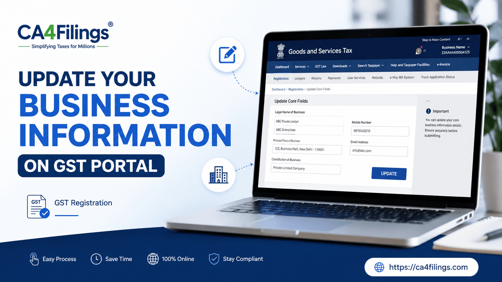 How to Update Your Business Information on the GST Portal
