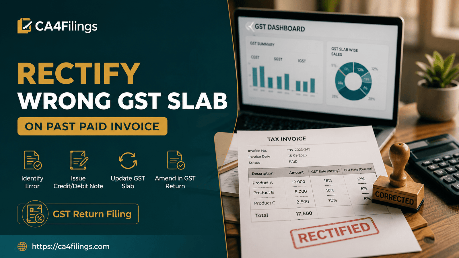How to Rectify a Wrong GST Slab Applied on a Past Paid Invoice