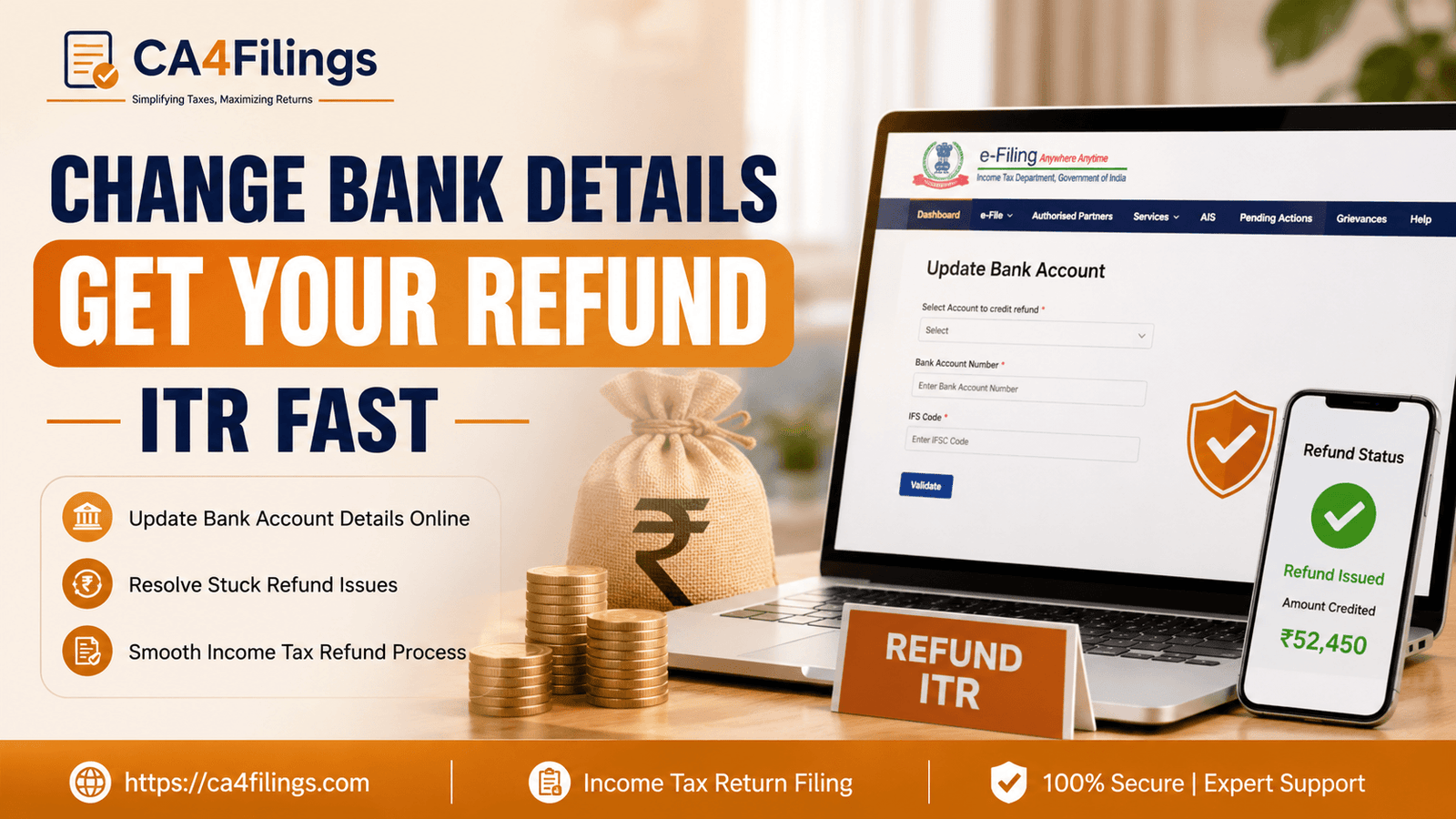 How to Change Your Bank Account Details Online for a Stuck Refund ITR