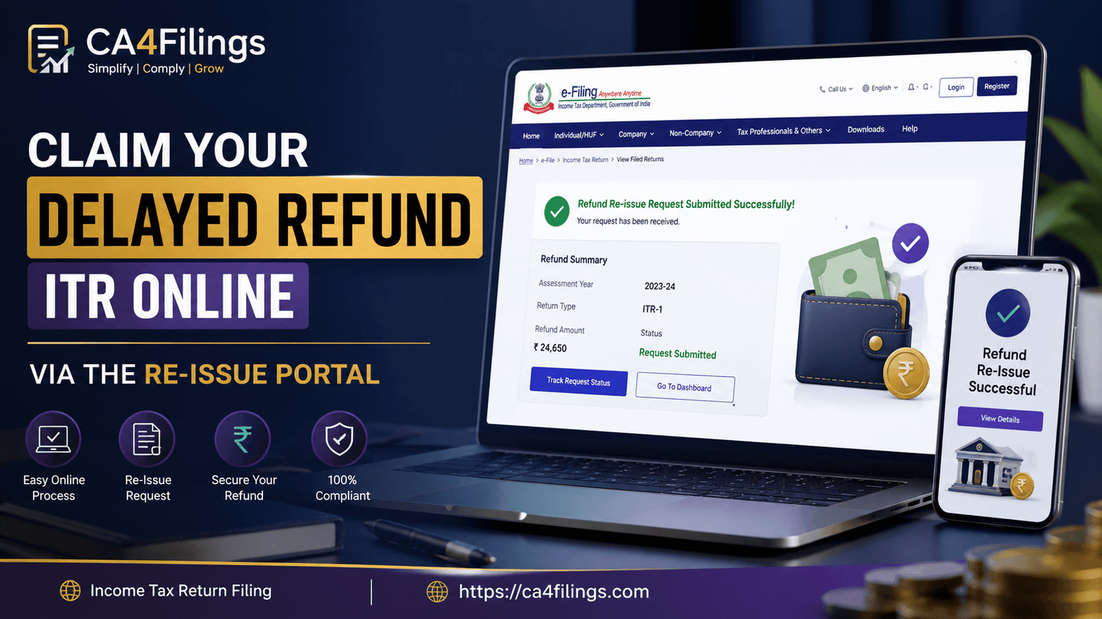How to Claim Your Delayed Refund ITR Online via the Re-Issue Portal