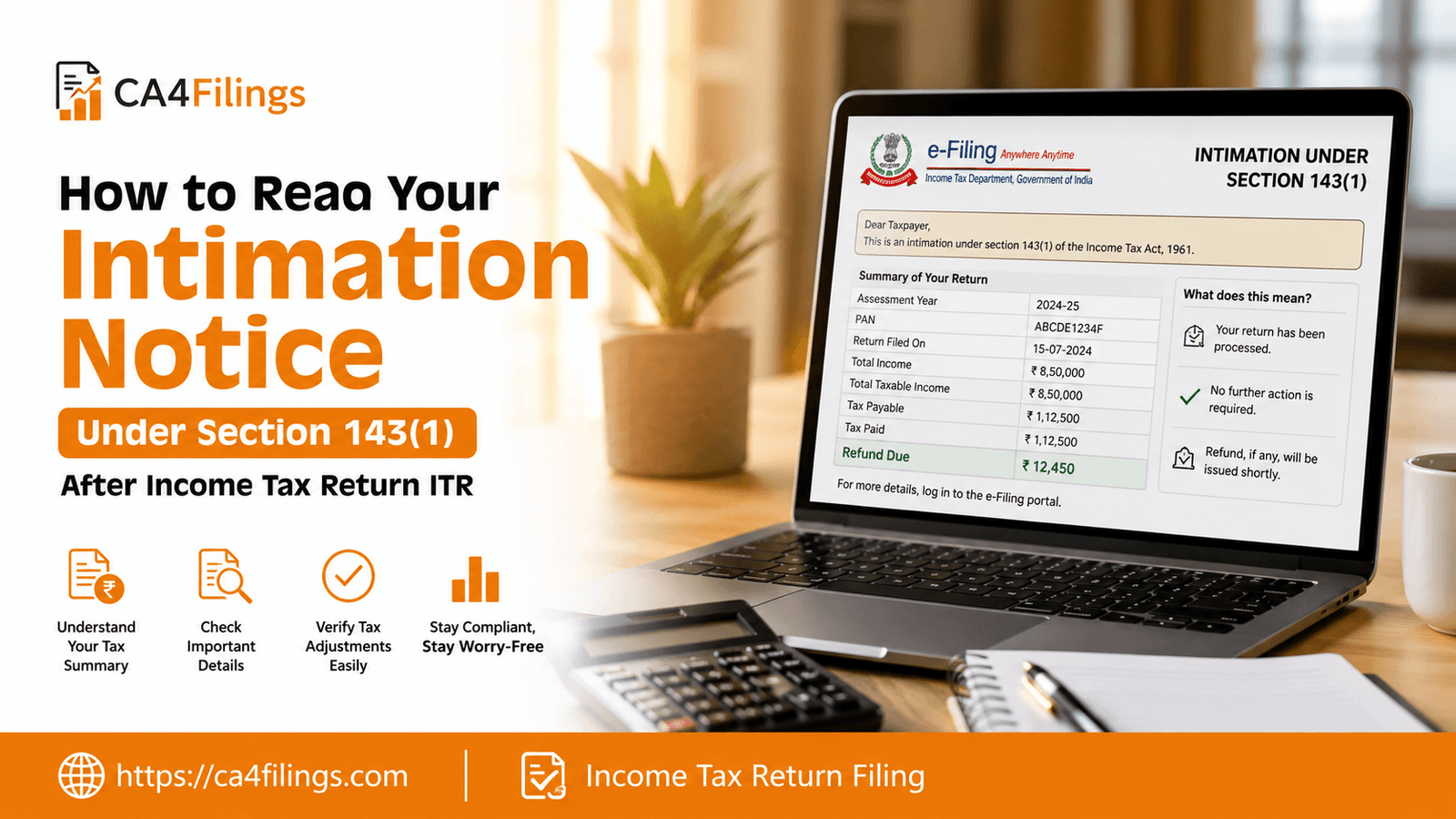 How to Read Your Intimation Notice Under Section 143(1) After Income Tax Return ITR