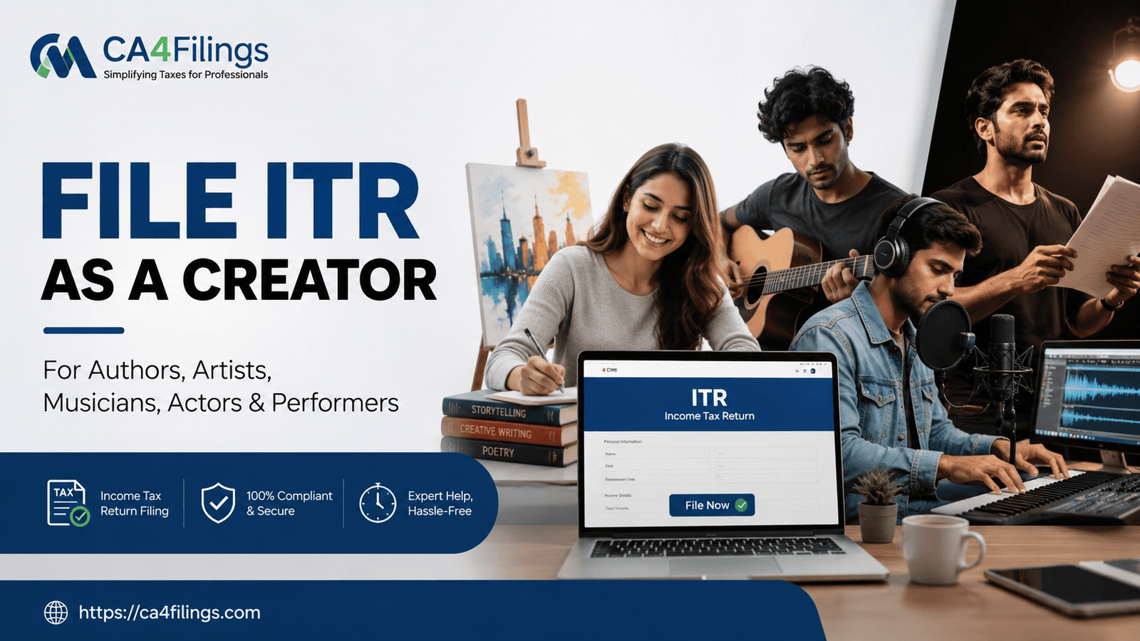 How to File ITR for Authors, Artists, Musicians, Actors and Performers?