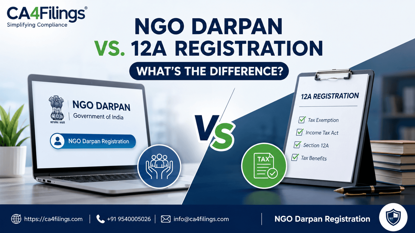 NGO Darpan vs. 12A Registration: What’s the Difference?